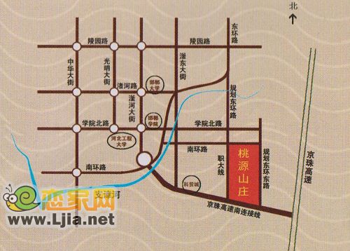 桃源山莊位置示意圖