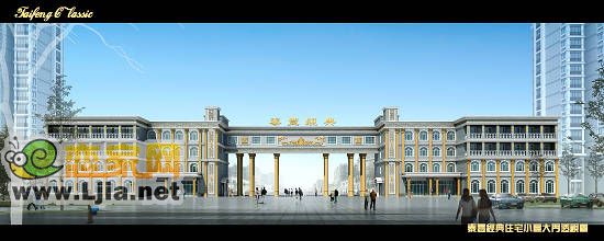 泰豐經(jīng)典小區(qū)住宅入口效果圖