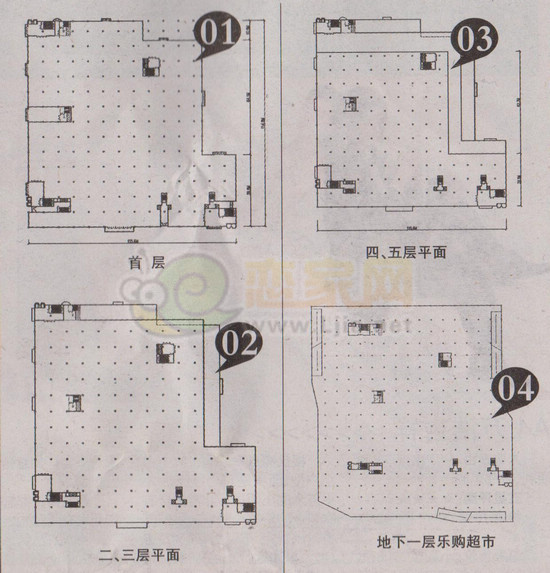 青城國際廣場1-5層平面圖