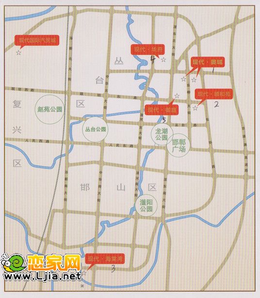 現(xiàn)代奧城區(qū)位圖