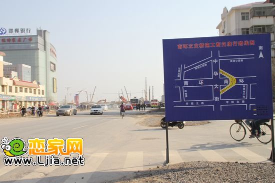 南環(huán)立交橋施工斷交繞行路線圖