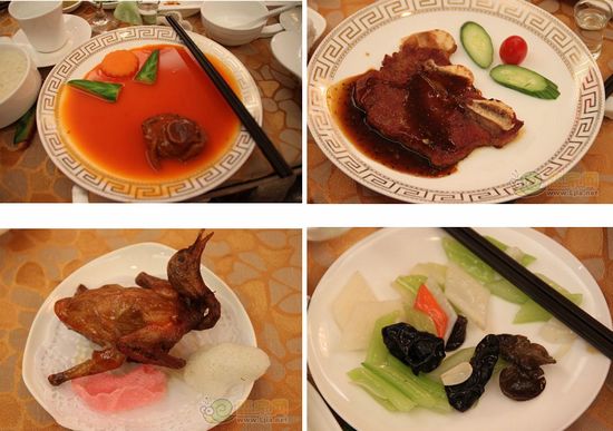 江城地產(chǎn)冷餐會鮑魚，乳鴿等菜品