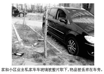 家和小區(qū)業(yè)主私家車被損
