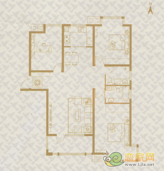 5#8#樓，139-144平米，三室二廳二衛(wèi)
