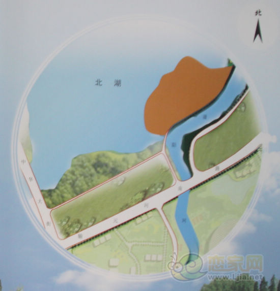 北湖7號島地塊位置示意圖