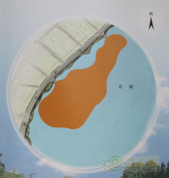 北湖1號島地塊位置示意圖