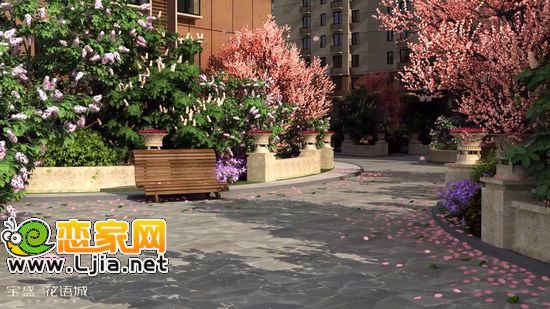 寶盛花語(yǔ)城社區(qū)小路景觀圖