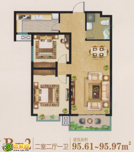 B—2 兩室兩廳一衛(wèi)