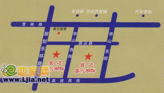 宏達(dá)圣水湖畔區(qū)位圖