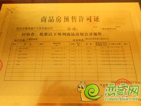 萬聚凱旋城預(yù)售許可證