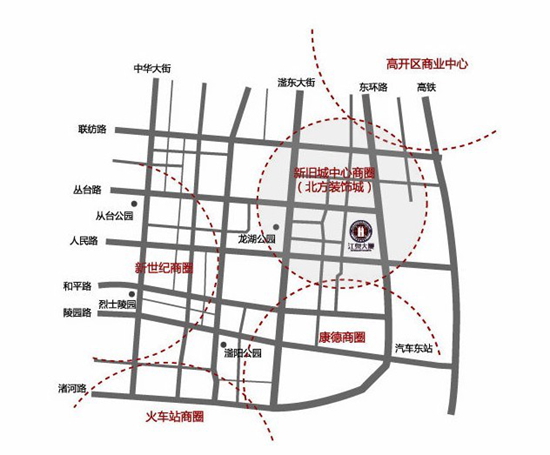 江泉大廈區(qū)位圖
