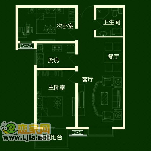 E1戶型樣板間布局圖
