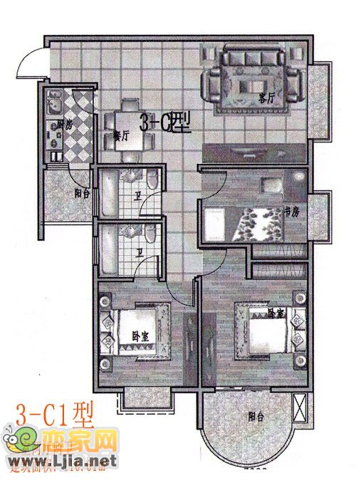 世紀一品3-c1型戶型圖