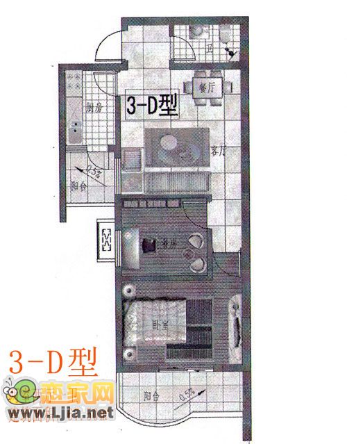 世紀一品3-D型戶型圖