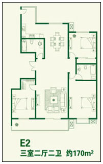 此次開放的天澤園樣板間基本戶型布局圖