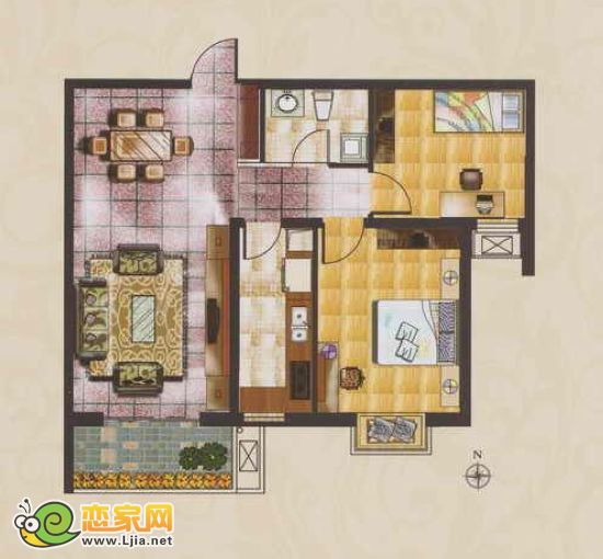 鴻基行政公館B1/B2戶型 兩室兩廳一衛(wèi)
