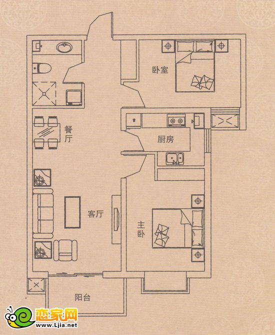 中央公園兩室兩廳一衛(wèi)