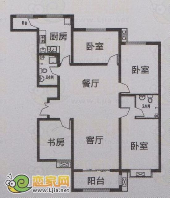 I戶型 四室二廳二衛(wèi) 170.6平米
