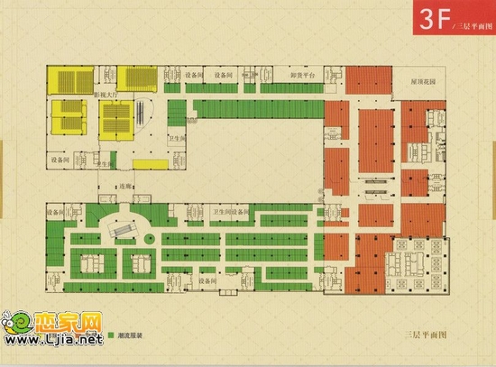 陽光三龍商業(yè)廣場(chǎng)3層平面圖