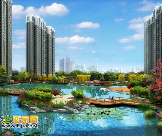 現(xiàn)代華府園林景觀效果圖