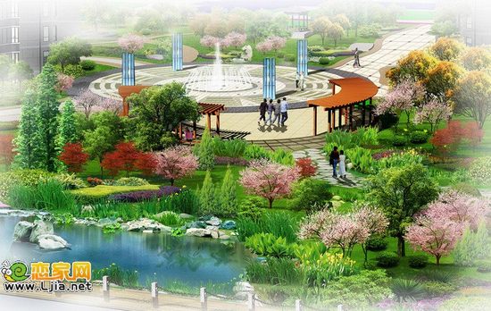 楓景華庭中心廣場效果圖