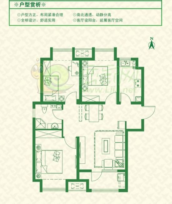 100平米 三室兩廳一衛(wèi)
