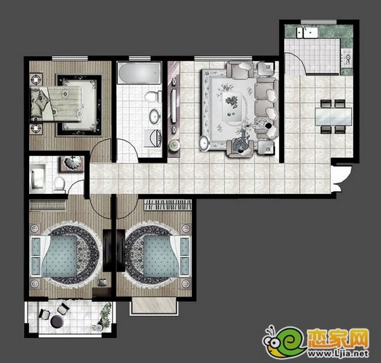 三室兩廳兩衛(wèi) 145.05平米 1/2/5#樓