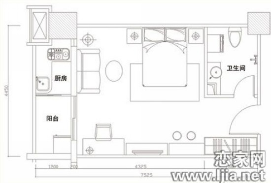 戶型A 43-50平方米 一室一廳