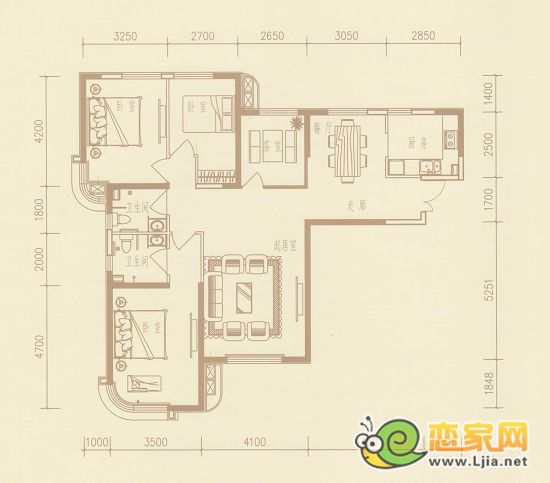 35#三室兩廳一茶室 面積139平米