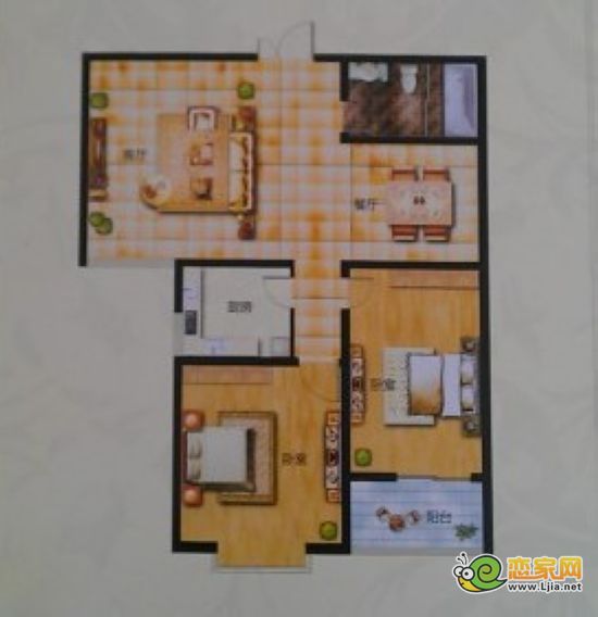 A戶型 兩室兩廳一衛(wèi)