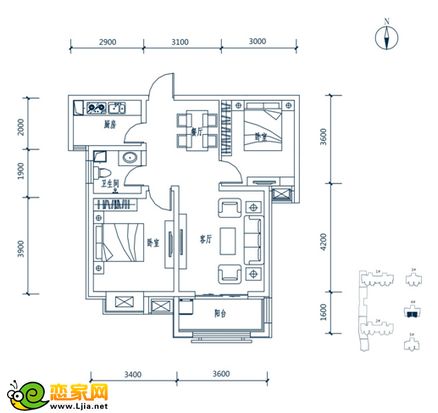 4-b     約89.16㎡  兩室兩廳一衛(wèi)