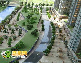 叢臺花園沙盤效果圖—濱河景觀