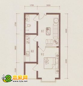  一室一廳一衛(wèi)    建筑面積約：45.29㎡