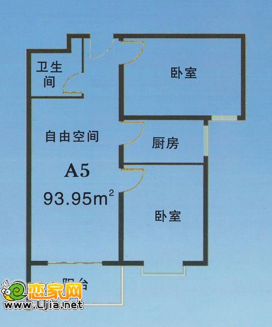 A5戶型建筑面積：93.95㎡