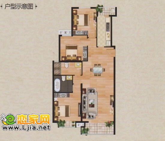 濱江首府戶型 建筑面積約：128.34㎡