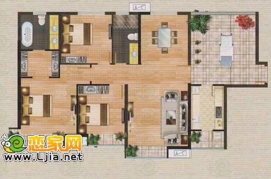 濱江首府戶型 建筑面積約：148.62