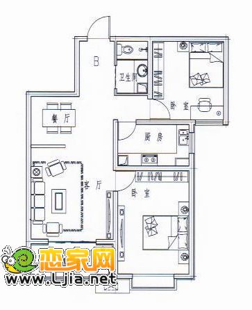 卓冠美景城經(jīng)典戶型 建筑面積約為：96.2㎡