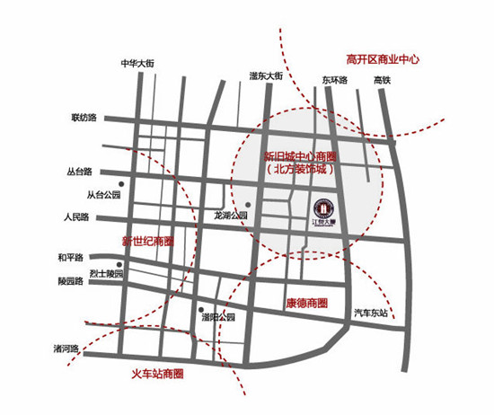 江泉國際中心區(qū)位圖