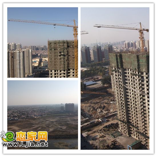 俯拍圣水湖畔工地實(shí)景