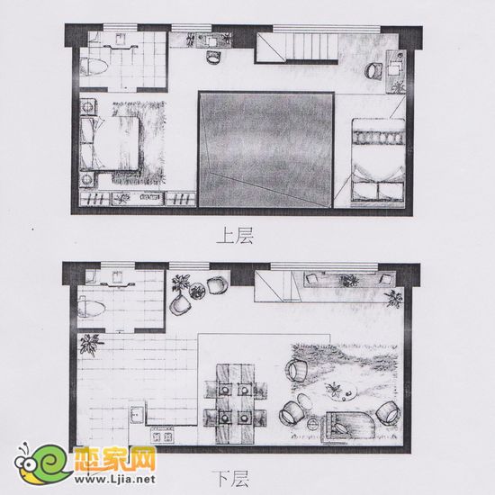旺角LOFT公寓53.59㎡戶型效果圖