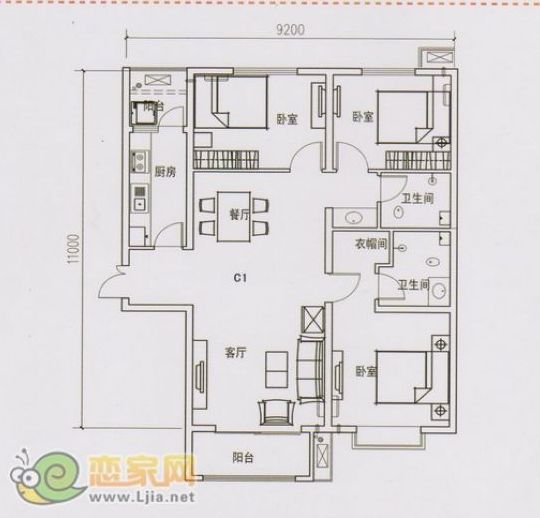 現(xiàn)代海棠灣主推C1戶型