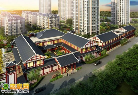 趙都華府東門旁獨一無二中式風格會所效果圖