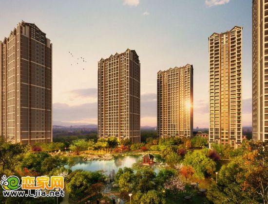 趙都華府高層前12000㎡假山湖效果圖