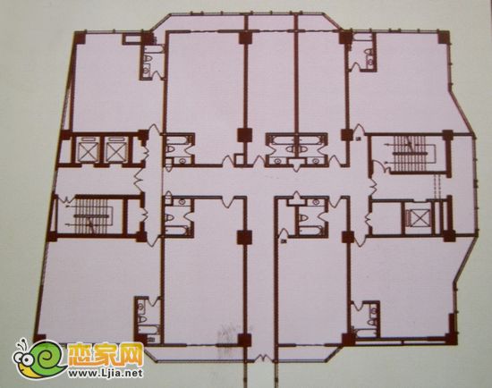 趙都華潤大廈B座（北側(cè)）標準層戶型圖