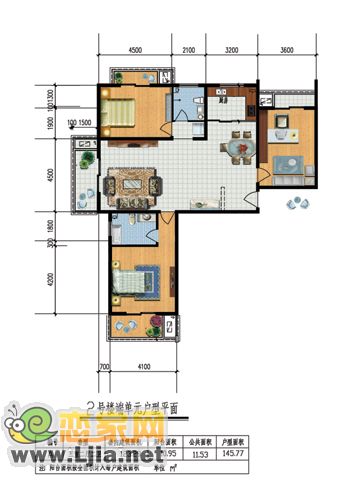 建筑面積145平米戶型