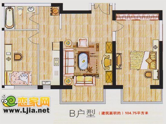 天琴大廈104.75㎡戶型圖