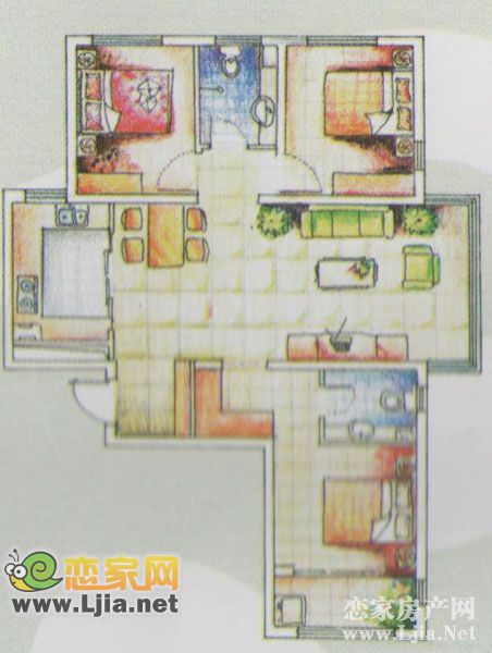 城市西景溫情天地115㎡戶型圖
