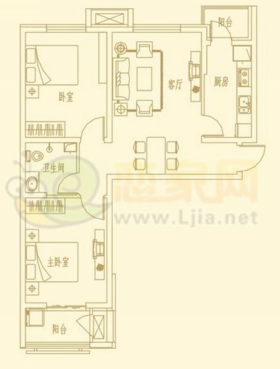 金色漫城2#樓剩余戶型 兩室兩廳一衛(wèi) 約93.96㎡