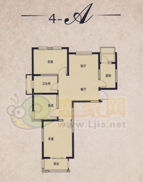 金色漫城4a 三室兩廳一衛(wèi) 約106.99㎡