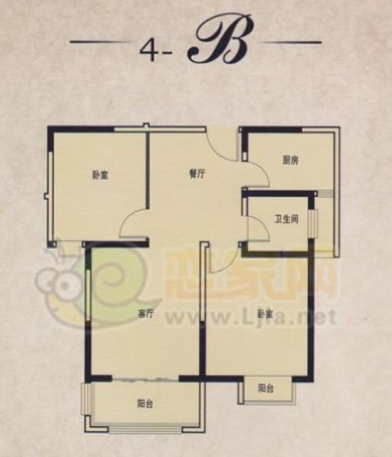 4b 兩室兩廳一衛(wèi) 約89.16㎡
